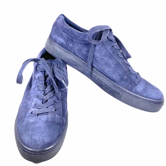 blue suede tennis shoes